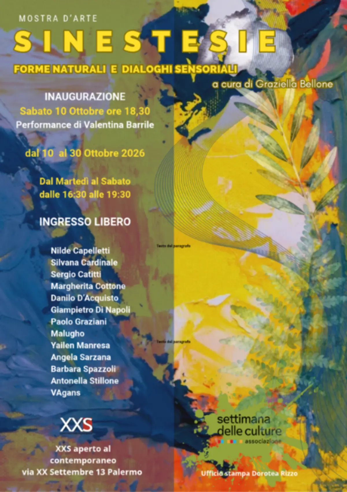 A Palermo la mostra “Sinestesie”